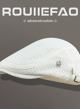 日系复古小香风前进帽女薄款透气显脸小画家贝雷帽反戴鸭舌帽子男