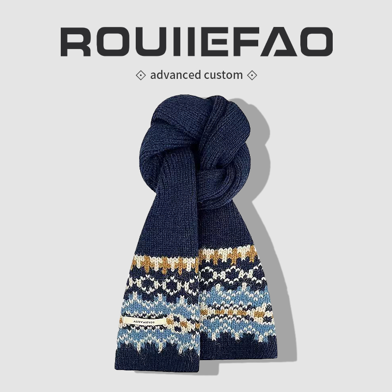 ROUIIEFAO围巾费尔岛风提花