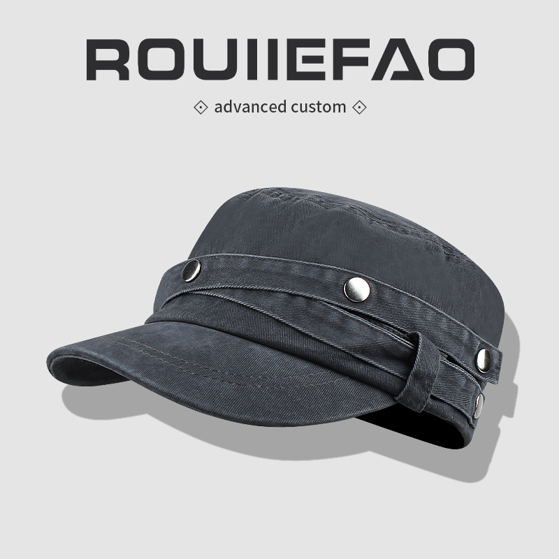 ROUIIEFAO平顶帽铆钉装饰百搭