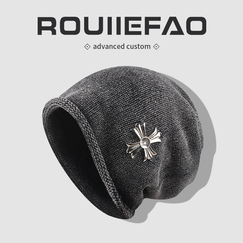 ROUIIEFAO堆堆帽复古十字架