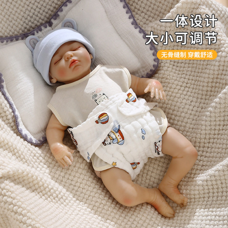 婴儿纱布尿布裤夏季纯棉尿介子透气可洗一体式新生儿尿片训练裤