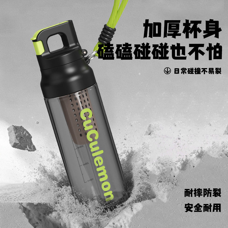 新款防摔耐热Tritan材质水杯速开随手杯户外运动塑料杯车载吸管杯