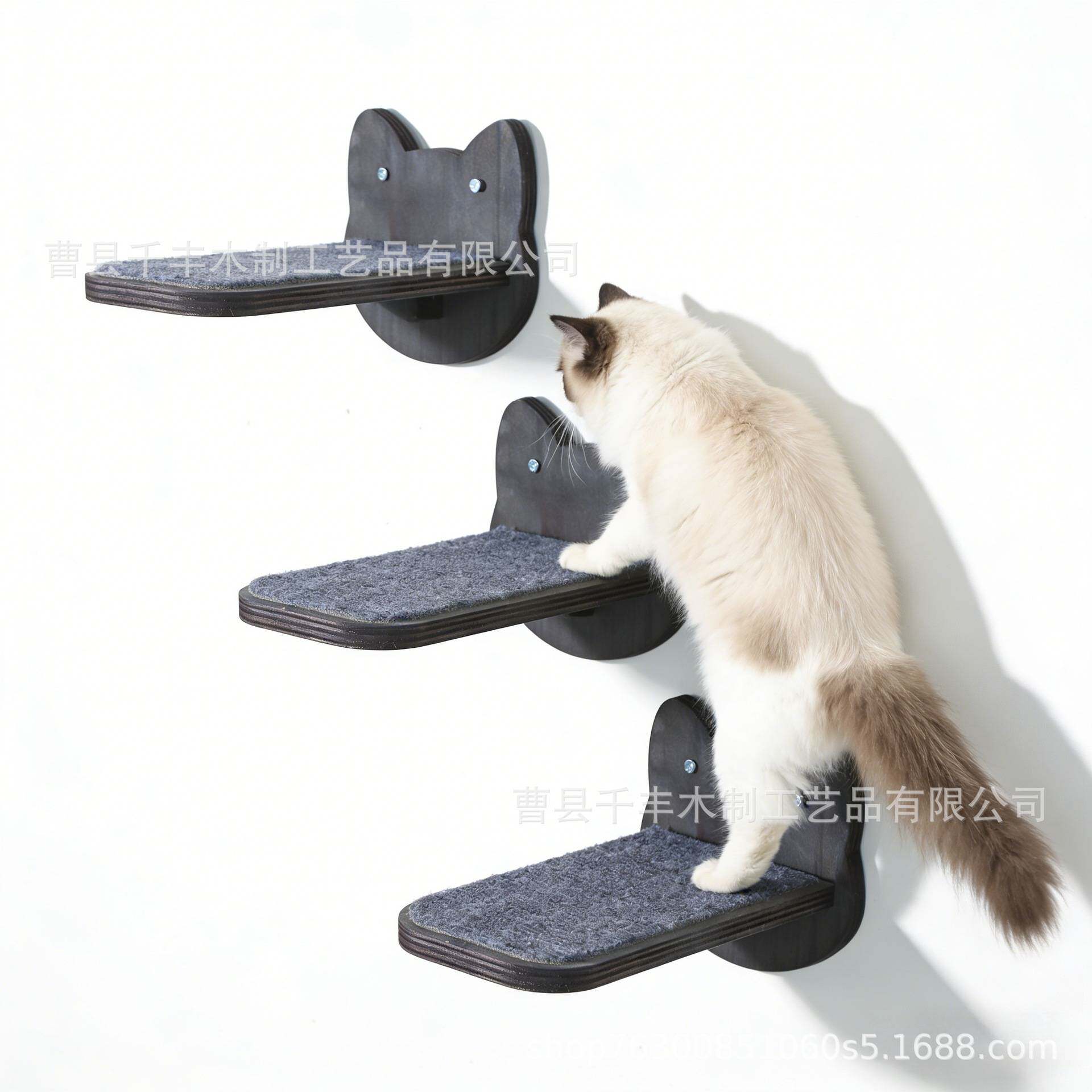 现货实木猫笼猫咪楼梯木跳台猫爬架墙壁式壁挂不占地爬梯