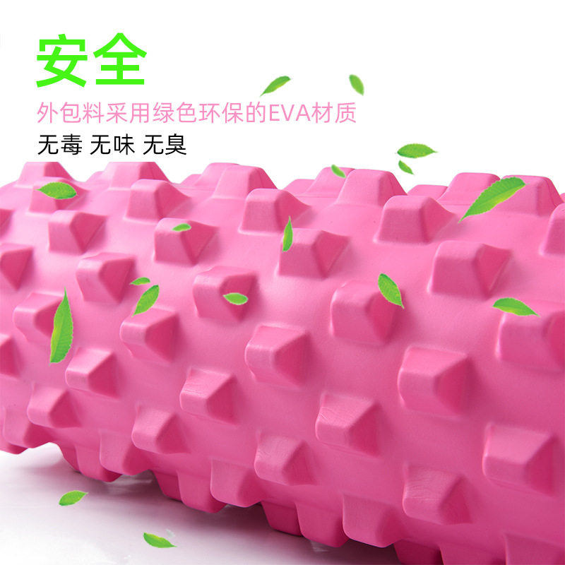 狼牙棒空心瑜伽柱EVA按摩棒肌肉放松滚筒瑜珈棒泡沫轴滚轴