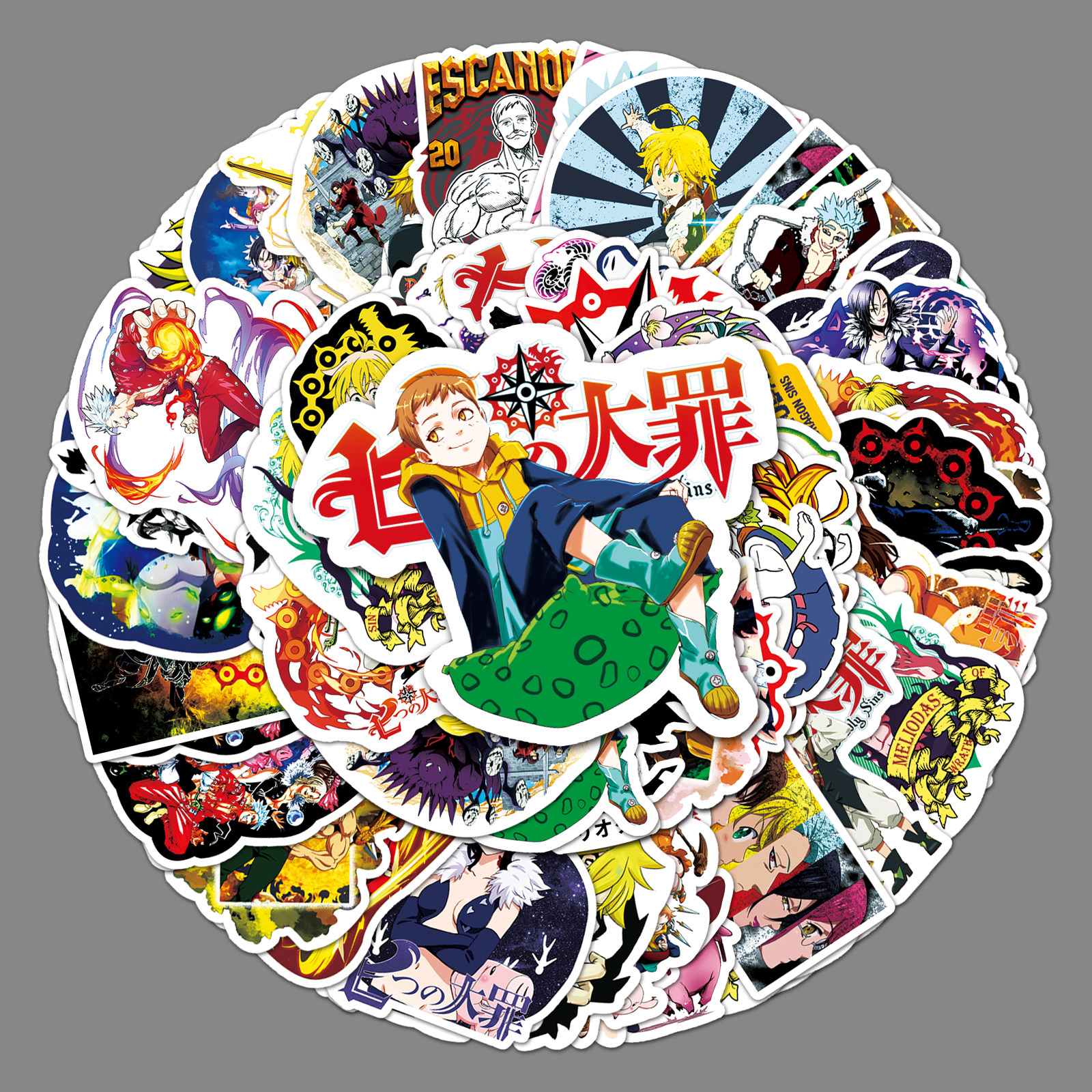 50张动漫七大罪涂鸦贴画摩托车行李箱笔记本电脑手机水杯防水贴纸
