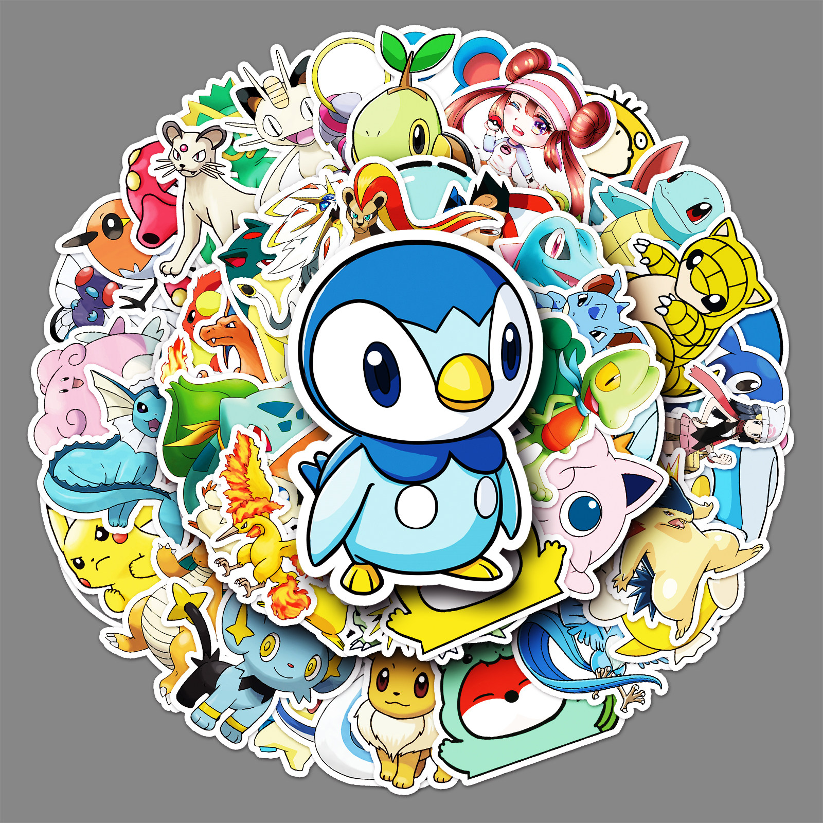 50张神奇宝贝贴纸日漫可爱卡通趣味图案防水装饰笔记本手机壳贴纸