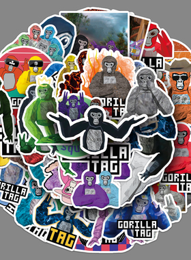 100张游戏gorilla tag炫酷涂鸦贴纸水杯电脑个性diy防水无痕贴纸
