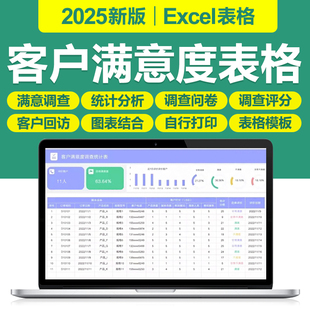 2025客户满意度管理excel表格问卷调查表统计分析自动计算评分表
