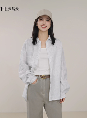 小禾【清水汉麻】100汉麻气质经典竖条纹休闲百搭吸湿透气衬衫女