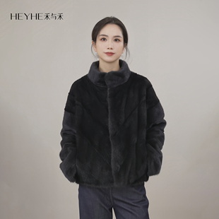 小禾 哥本哈根甄选丹麦进口奢雅小母貂皮草水貂外套女 曜石