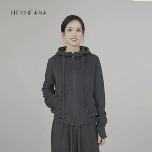 小禾【双绒开衫】重磅牦牛绒山羊绒发热双拉链加厚毛呢开衫卫衣女