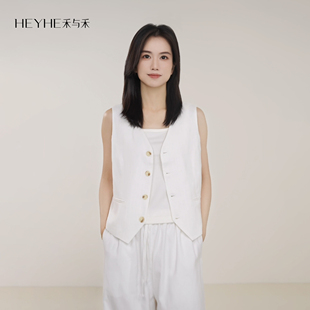 坎肩西装 亚麻混纺吸湿排汗尖角下摆V领无袖 马甲 纯粹主义 小禾