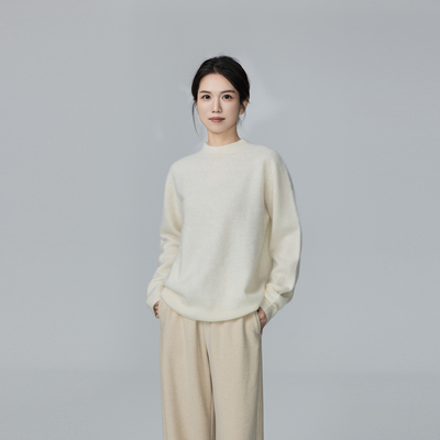 顶奢山羊绒绵羊拉毛半高领针织衫