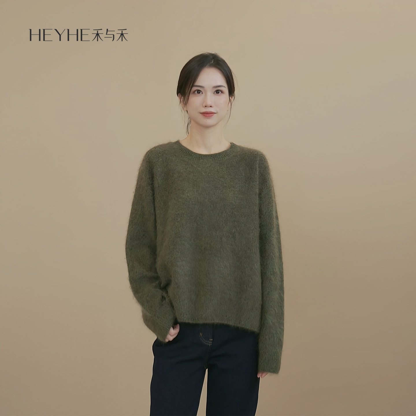 小禾【绿光】羊绒经典圆领简约单穿层次叠搭休闲舒适松弛毛针织衫,女装/女士精品,毛针织衫,淘宝优惠券,粉丝福利购,淘宝优惠卷