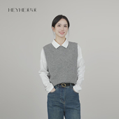 叠穿无袖 小禾 琉璃马甲 绵羊毛上衣坎肩显瘦圆领针织马甲背心女