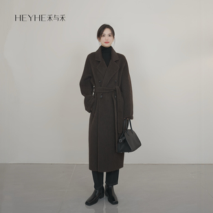 小禾 100进口秘鲁苏力羊驼赫本风柔软舒适保暖羊驼大衣 苏力801