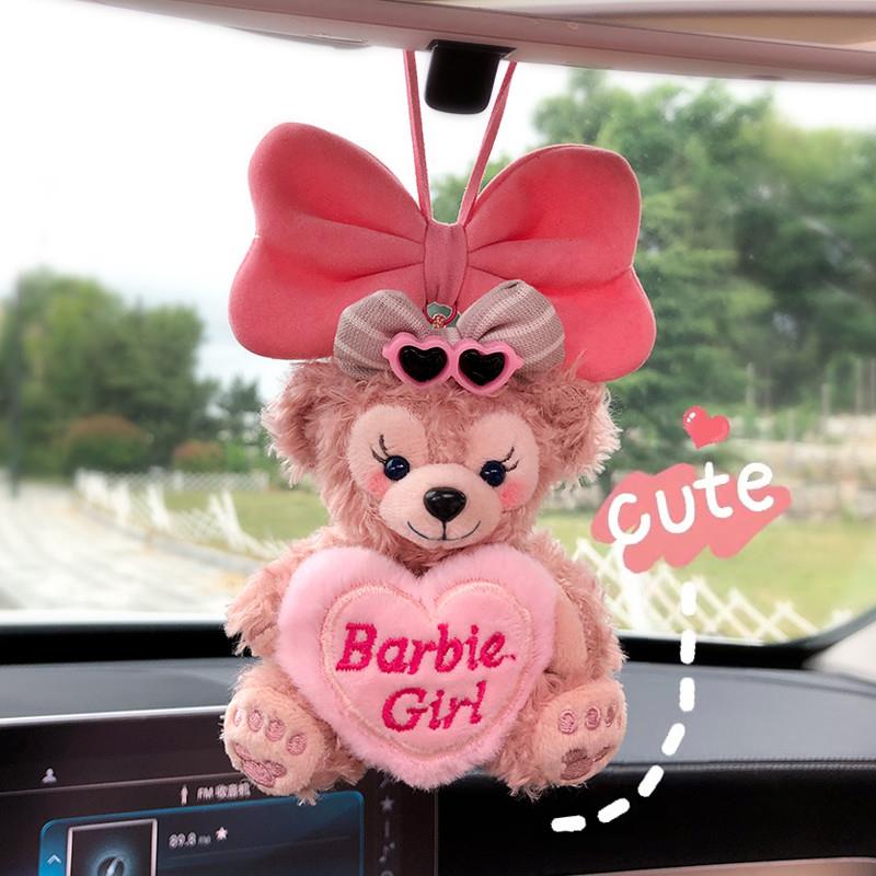 车载挂件可爱小熊毛绒公仔玩偶汽车包包挂饰女生车内装饰新车礼物