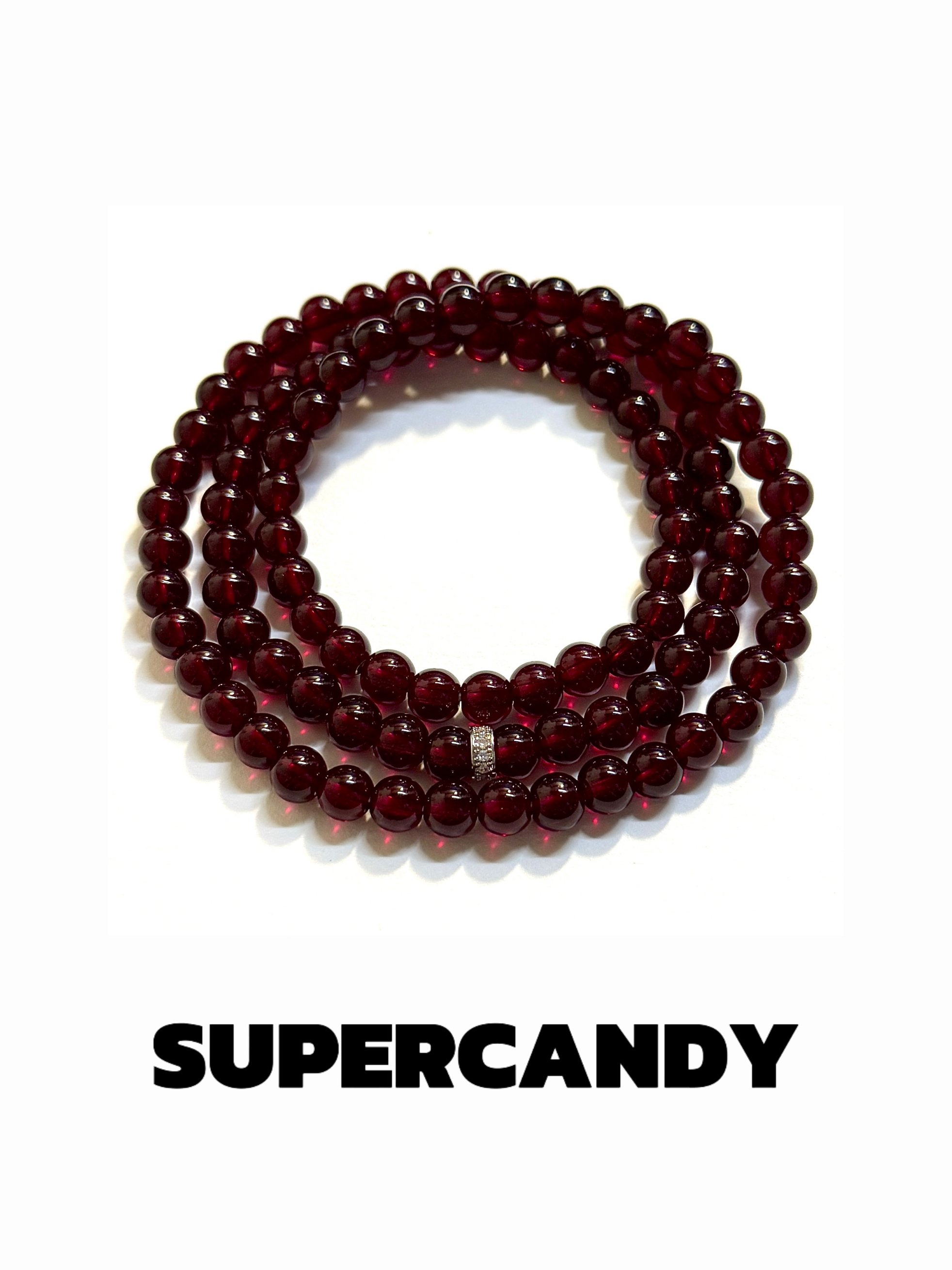 绛红  SUPERCANDY原创手作小众设计琉璃铜镀新中式手串手链