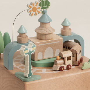 木质音乐盒发条八音盒女生生日礼物童话云和新年礼物创意高级礼品