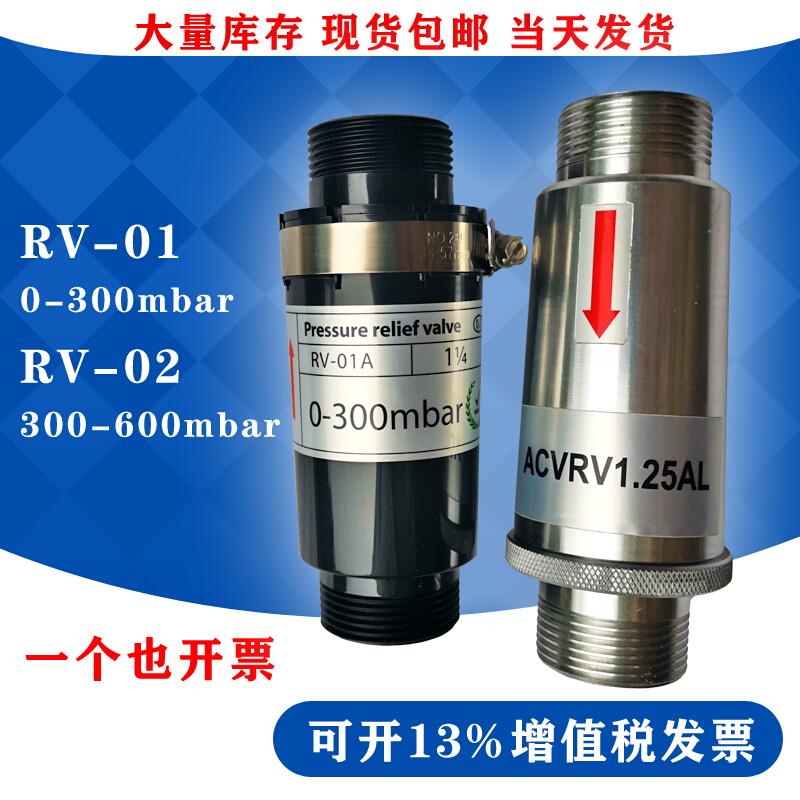 现货包邮RV-01释压阀RV-02铝合金释压阀高压风机泄压阀1.25寸2寸