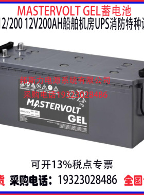 荷兰MASTERVOLT GEL蓄电池MVG12/200 12V200AH船舶机房 特种设备