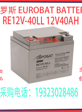 EUROBAT蓄电池RE12V-40LL 12V40AH免维护 机房储能备用电源