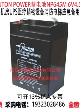 NEUTON POWER蓄电池NP645M 6V4.5AH机房UPS消防精密医疗仪器设备