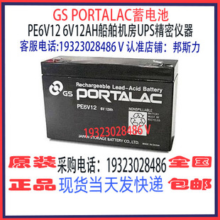 GS PORTALAC蓄电池PE6V12 6V12AH免维护 机房消防精密仪器医疗
