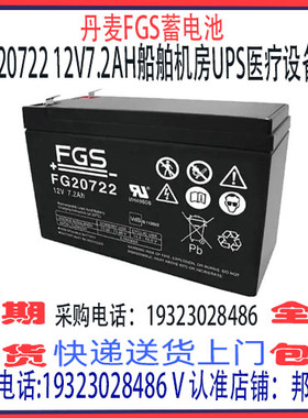丹麦FGS蓄电池FG20722 12V7.2AH免维护 船舶机房UPS通信医疗设备