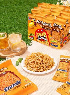 GEMEZ印尼进口小鸡曲曲面干脆烧烤鸡肉味解馋整箱儿童零食爆款