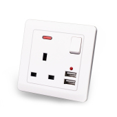 插座面板 13A 方脚三孔插座 港澳版 国际英标开关扦座面板 英式