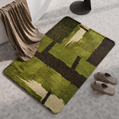 卫生间亚麻编织地垫厕所洗手间浴室门口吸水硅藻泥踩脚垫防滑地毯