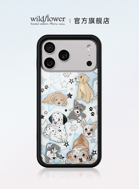 Wildflower小狗派对手机壳Puppy Party适用苹果iPhone17/16/15/14/13/Pro/Max硬壳全包硅胶防摔欧美时尚wf