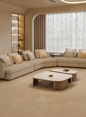 大户型圣日耳曼沙发poliform设计师新款L型转角轻奢侘寂风大平层