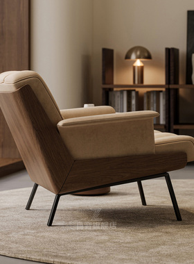 意式极简单人沙发北欧Daiki网红客厅轻奢现代舒适布艺休闲椅子