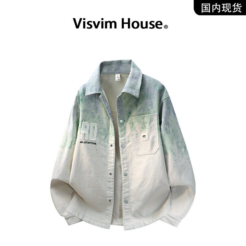 品牌现货撤柜】VISVIM WINGS秋季新款重磅渐变牛仔夹克外套男士