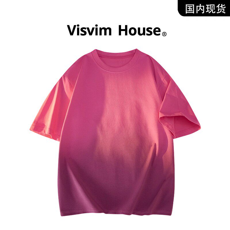 品牌现货撤柜】VISVIM WINGS夏季新款渐变圆领宽松休闲短袖T恤男