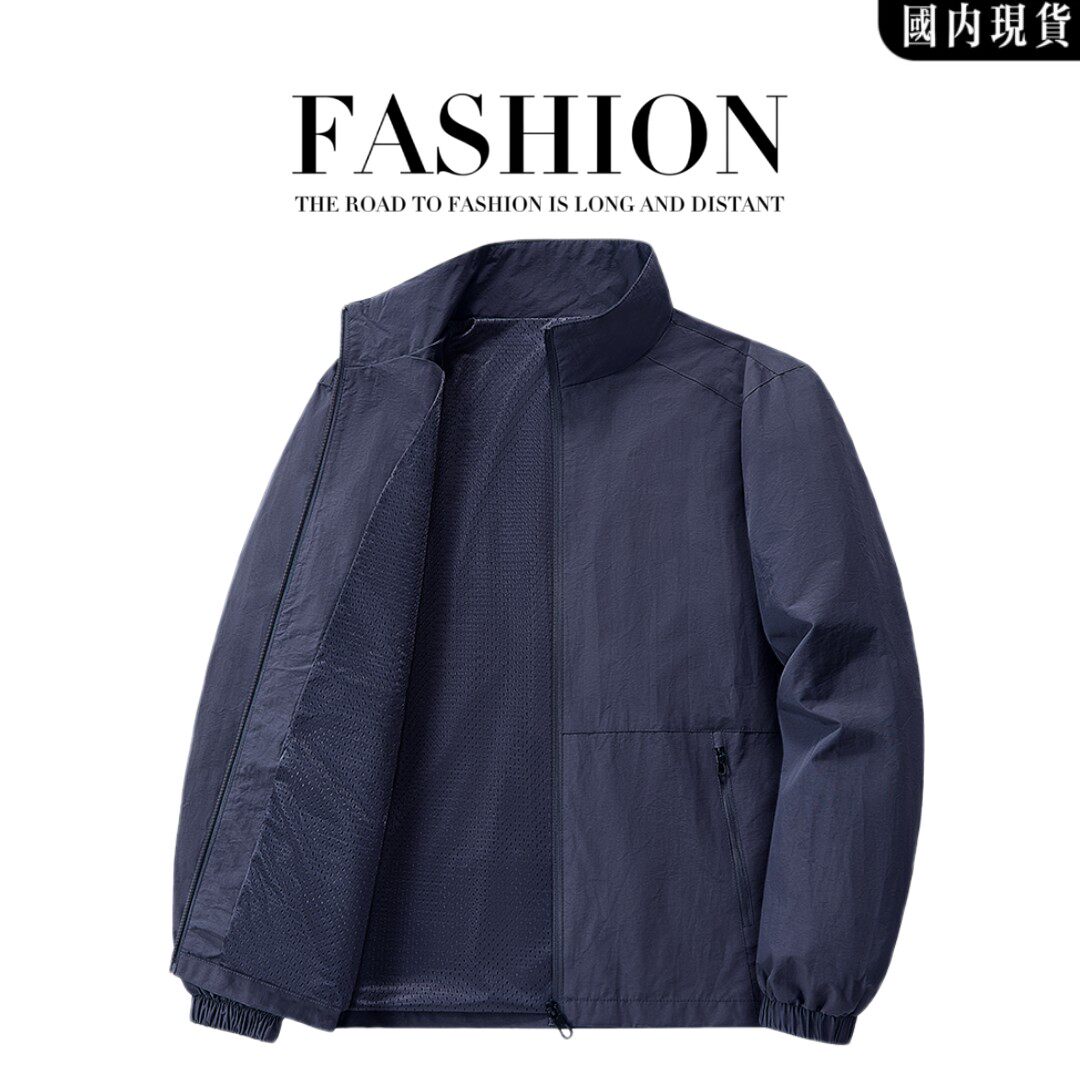 品牌现货撤柜】男士新款轻奢立领夹克春季大码宽松休闲轻薄男外套