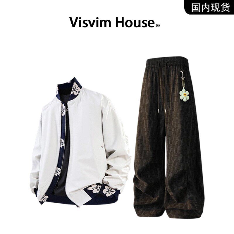 品牌现货撤柜】VISVIM WINGS秋季新款复古提花设计休闲套装男士