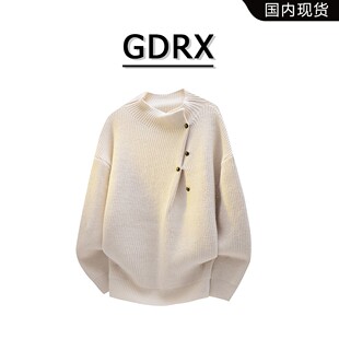 百搭痞帅针织衫 GDRX美式 新款 毛衣2025冬季 上衣男 轻奢设计师男装