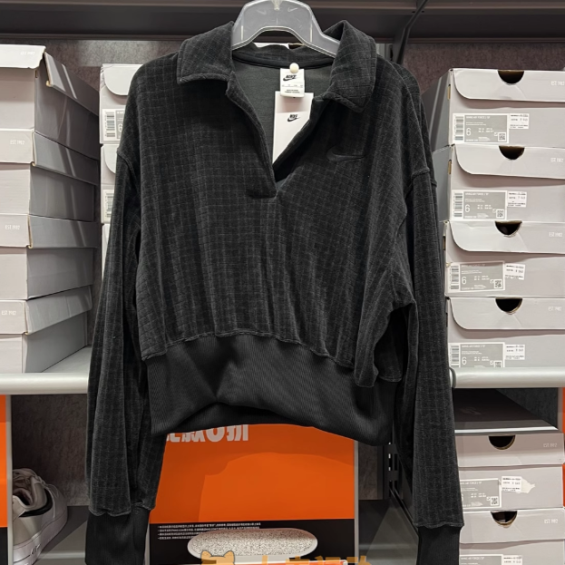 耐克休闲跑步女子翻领高腰显瘦