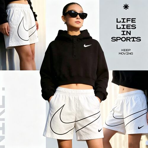 正品Nike耐克女裤子运动短裤夏季宽松梭织速干透气跑步健身五分裤