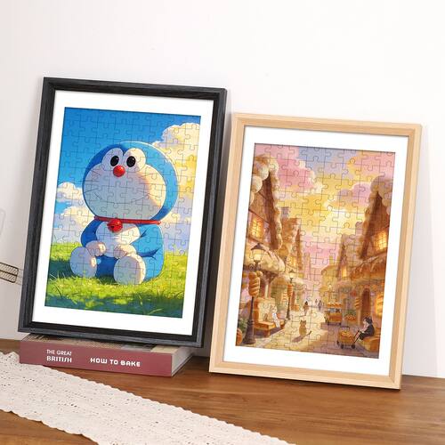 拼图框1000片实木500装裱画框300框架50x70专用*75拼图相框裱框A3