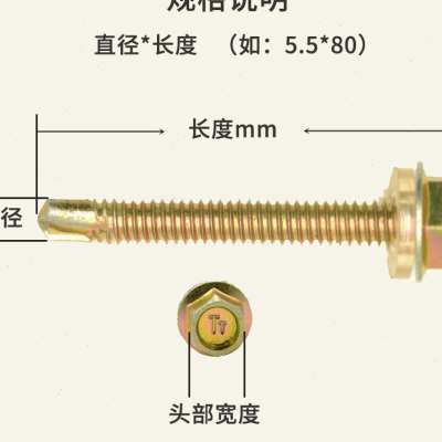 国标自功鱼尾螺丝外六角自攻转尾钉彩钢棚燕尾丝彩钢房加长罗丝钉