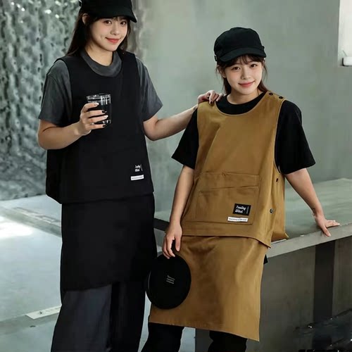 工装马甲围裙罩衣男女咖啡师厨房