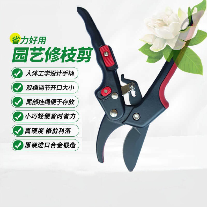 进口高级双档位修枝剪果树粗枝剪修花嫁接树枝园林剪多用剪刀
