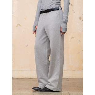 _双头皮带袢松紧腰休闲卫裤 Link Exchange直筒宽腿加绒运动裤