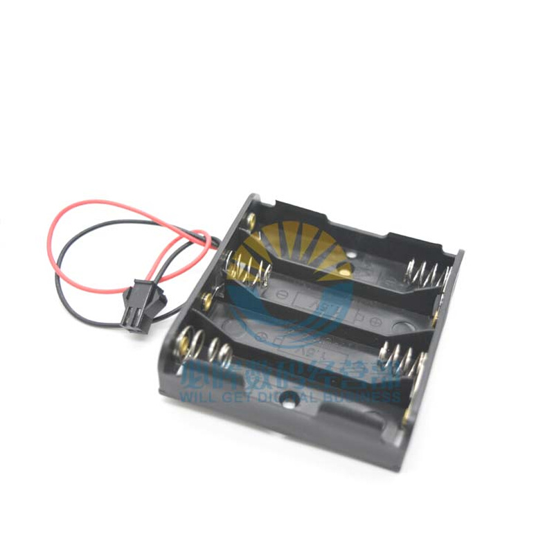 4节5号AA电池盒 6V电源盒五号4节电池盒带SM接线头