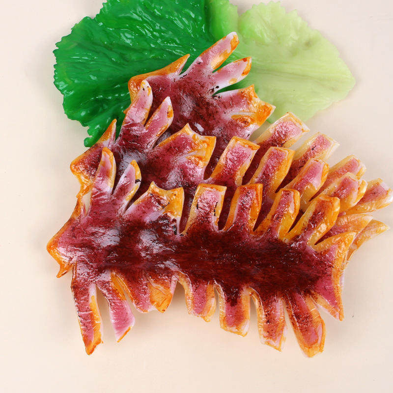 仿真食物烧烤铁板鱿鱼海鲜模型地摊小吃菜品品展示样品间假鱿鱼