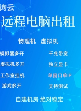 云电脑租赁e5服务器多开模拟器多开虚拟机单窗口单ip远程电脑出租